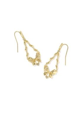 Belle bow drop earrings from Kendrascott 14kt gold plated new